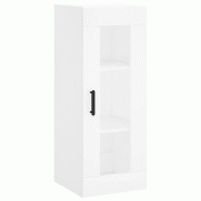 Helloshop26 - Armoire murale élégante 34,5 x 34 x 90 cm grande capacité design pratique en bois blanc 02_0048685 - blanc verre 3000235418585