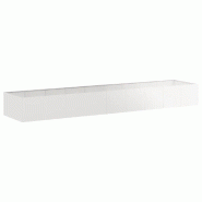 Helloshop26 - Jardinière design moderne extérieure 360 x 80 x 40 cm robuste avec fond ouvert en acier inoxydable 02_0051553 - vert inox 3000236975766