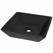 Helloshop26 - Lavabo salle de bain carré 41,5 x 41,5 cm céramique noir 02_0002543 - 3000100401537