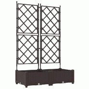 Helloshop26 - Lot de 2 cache-pots de jardin moderne en acier 80 x 40 x 125,5 cm durable finition chic marron 02_0058512 - marron acier 3000240628740
