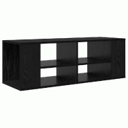 Helloshop26 - Meuble TV mural moderne 102 x 35 x 35 cm avec étagères pratiques et design épuré en bois d'ingénierie noir 02_0052449 - noir Bois m