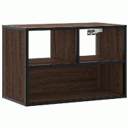 Helloshop26 - Meuble TV suspendu pratique industriel 60 x 31 x 39,5 cm en bois d'ingénierie chêne marron 02_0049624 - marron métal 3000235932449