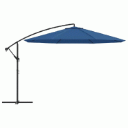 Helloshop26 - Parasol déporté avec mât en aluminium 350 cm bleu 02_0008481 - 3000452847762