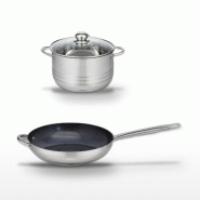 Lot Poêle 32cm et Faitout 20cm Elo Profi Therm Platinum - gris inox 3176239989410
