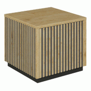 Podium 1 porte push-pull Vertigo T01 MDF noir et chêne clair 45x45x40cm