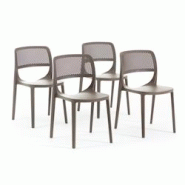 RATTATAN Set de 4 chaises en résine renforcée de fibre de verre, design classique, empilables pour extérieur, jardin, bar, restaurant, cuisine – RATTATAN Set de 4 chaises en résine renforcée de fibre de verre, design classique, empilables pour extérieur, jardin, bar, restaurant, cuisine –