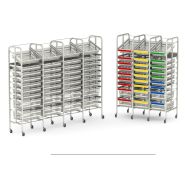 Rayonnage complet pour pharmacies, paillasses de laboratoires et espaces de restauration -GAMME AIR'STOCK