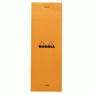 RHODIA Lot de 10 Bloc Shopping N°8 orange format 74x210, 80 feuilles 80 g/m² agrafées, ligné - 3037920086002