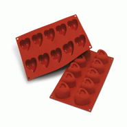 Schneider - Moule en silicone cœur "Passion", Ø 56 x 52 mm, hauteur : 29 mm - rouge silicone 115091
