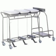 Sclessin 374.775S Chariot Porte-Sacs 3 Sacs Avec Couvercles Professionnel - 374.775S