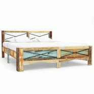 VidaXL Cadre de lit sans matelas Bois de récupération massif 180x200cm Modèle Nermonel - Bois massif 344680
