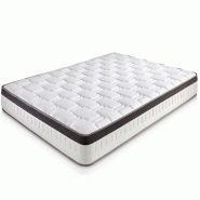 VS Venta-stock Matelas Supreme 135x190 cm à mémoire de forme, 27 cm Épaisseur - blanc mousse 0-5569-00