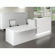 Banque d'accueil Z2 blanche avec accès handicapés - Officity - 206, Blanc mat, Gauche, Blanc_1