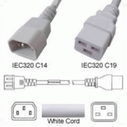 Câble d'alimentation C14/C19 15A BLANC