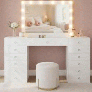 CLP Coiffeuse Attalla Blanc - blanc Bois manufacturé 326405 CLP Coiffeuse Attalla Blanc - blanc Bois manufacturé 326405