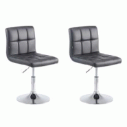 Décoshop26 - Lot de 2 chaises de salle à manger style moderne et design en synthétique noir hauteur réglable pivotant pieds en 10_0000223 - noir 3 Décoshop26 - Lot de 2 chaises de salle à manger style moderne et design en synthétique noir hauteur réglable pivotant pieds en 10_0000223 - noir 3