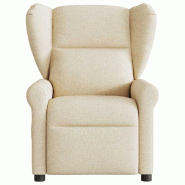 Fauteuil inclinable électrique Crème Tissu Modèle Dervessa - 8721102963445