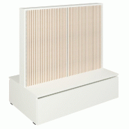 Gondole double face Vertigo T01 avec tiroir MDF naturel et blanc 125x74x125cm