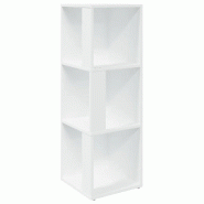 Helloshop26 - Armoire d'angle élégante blanche 33 x 33 x 100 cm avec 3 compartiments stylée salon en bois d'ingénierie blanc 02_0047969 - blanc Bo