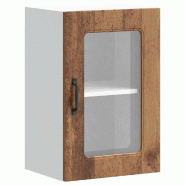 Helloshop26 - Armoire murale de cuisine avec porte vitrée 40 x 31 x 60 cm rangement pratique design ancien en bois vieux 02_0049958 - verre 300023610