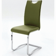 LOT DE 4 CHAISES KILOU TISSU OLIVE AVEC PIÈTEMENT LUGE