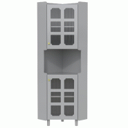 Merax colonne d'angle 157.5 cm avec LED multicolore, 2 placards et niche ouverte, gris - gris N656P350896E