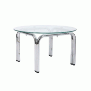 Oviala Business Table basse en verre trempé ronde diam70 cm transparent, L 0 x l 0 x h 41 cm Oviala - transparent verre 115764