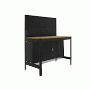 PROREGAL Etabli BUFFALO avec paroi à outils et armoire | HxLxP 84x120x61cm | Capacité de charge 600kg | anthracite - gris métal PR_RS39-05 PROREGAL Etabli BUFFALO avec paroi à outils et armoire | HxLxP 84x120x61cm | Capacité de charge 600kg | anthracite - gris métal PR_RS39-05