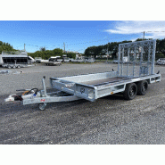 Remorque porte engins HENRA type MT 350x190 - PTAC 3500Kg - Transport matériaux lourds, 2 roues, quads, scooter, engins - Référence -39440