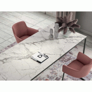 Table de réunion Speranza - plateau raffiné en grès porcelainé - dimensions 180/200/220/240/260 x 100 cm - structure en acier
