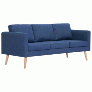 VidaXL Canapé à 3 places Tissu Bleu Modèle Urbanis - 281356