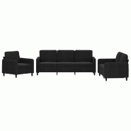 VidaXL Ensemble de canapés 3 pcs noir velours Modèle Nova Signature - 3201939