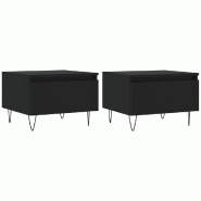 VidaXL Tables basses 2 pcs noir 50x46x35 cm bois d'ingénierie Modèle Nova Classique - 830863