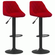 VidaXL Tabourets de bar lot de 2 rouge bordeaux velours Modèle Flex Signature Pro - 335355