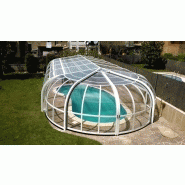 Abri piscine haut Tabarca rotonde - fixe ou télescopique - polycarbonate transparent et alvéolaire translucide_1