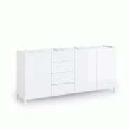 AQA Design Buffet ALVEA en mélamine blanc brillant/marbre calacatta L.174 P.40 H.84 MP07052 - multicolore Bois manufacturé MP07052