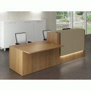 Banque d'accueil Z2 noyer avec accès bas - Officity - Beige, Gauche, 286, Noyer Canaletto_1