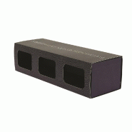 Boite fourreau carton "Excellence" 3 fenêtres 25,8x6,5x8,6 cm - par 60