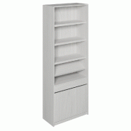 Buffet noyer clair 2 portes 5 tablettes + 1 coulissante 90x42x240cm
