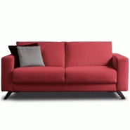 CANAPÉ CONVERTIBLE PRODIGIO 140*195 TISSU MICROFIBRE ROUGE PIEDS FOLLOWING ACIER BRUN