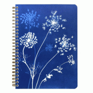 Clairefontaine Lot de 4 Carnet Cyanotype A5, 148p./74 feuilles 90 g/m² reliure intégrale, couv. Papier à grain, visuels assortis (4), ligné - 3329