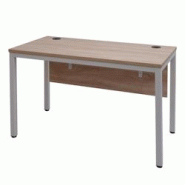 Décoshop26 - Bureau table d'ordinateur avec paroi arrière et canaux de câbles 120x60 cm en métal blanc et MDF couleur naturel 04_0006050 - blanc 3 Décoshop26 - Bureau table d'ordinateur avec paroi arrière et canaux de câbles 120x60 cm en métal blanc et MDF couleur naturel 04_0006050 - blanc 3