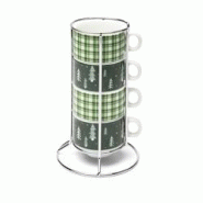 Excelsa set de 4 tasses à café avec support Green Winter en porcelaine 9 cl multicolore - multicolore porcelaine 69195 Excelsa set de 4 tasses à café avec support Green Winter en porcelaine 9 cl multicolore - multicolore porcelaine 69195