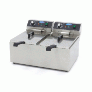 Maxima Friteuse - 2 x 11 L - 2 paniers - jusqu'à 2,8 kg de frites – 57 × 47.5 × 35 cm – 6000 W - AKS-09365227