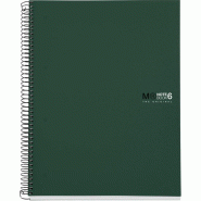 MIQUELRIUS Lot de 5 Cahier The Original A4, 300p./150 feuilles 70 g/m², reliure intégrale, couverture PP coloris kaki, quadrillé 5x5 - 8422593422281