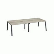 Pôle de 4 bureaux droits chêne gris L 140 x P 60 cm, piétement métal anthracite - Arch Pôle de 4 bureaux droits chêne gris L 140 x P 60 cm, piétement métal anthracite - Arch