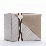 Papier cadeau tartan réversible bronze nacré 0,70x50 m