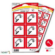 Planches de 6 panneaux adhésifs 80x80 mm produits dangereux - PADLPN-NV02/DG05_0