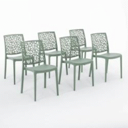 RATTATAN Set 6 Chaises en polypropylène avec fibre de verre empilables pour extérieur et jardin, bar et restaurant, cuisine design moderne - ANNA - RATTATAN Set 6 Chaises en polypropylène avec fibre de verre empilables pour extérieur et jardin, bar et restaurant, cuisine design moderne - ANNA -