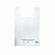 Sac plastique à bretelles blanc 50µ  30x14x50cm - par 400